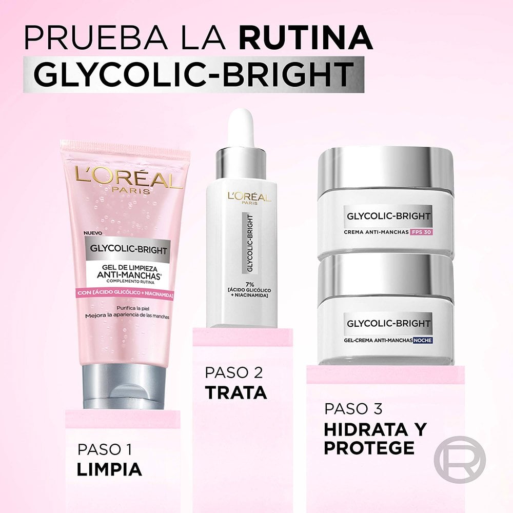 serum niacinamida crema glycolic bright loreal paris